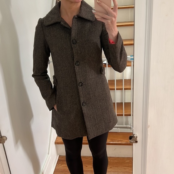 H&M Brown Tweed Coat - Picture 6 of 9